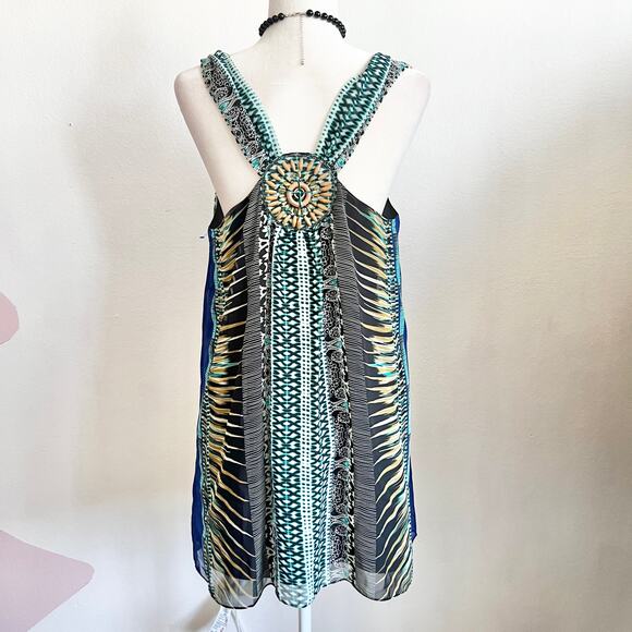 ECI New York Beaded Tank Top Y2K 2000s Boho Bohemian Retro Glam Large - Picture 3 of 6